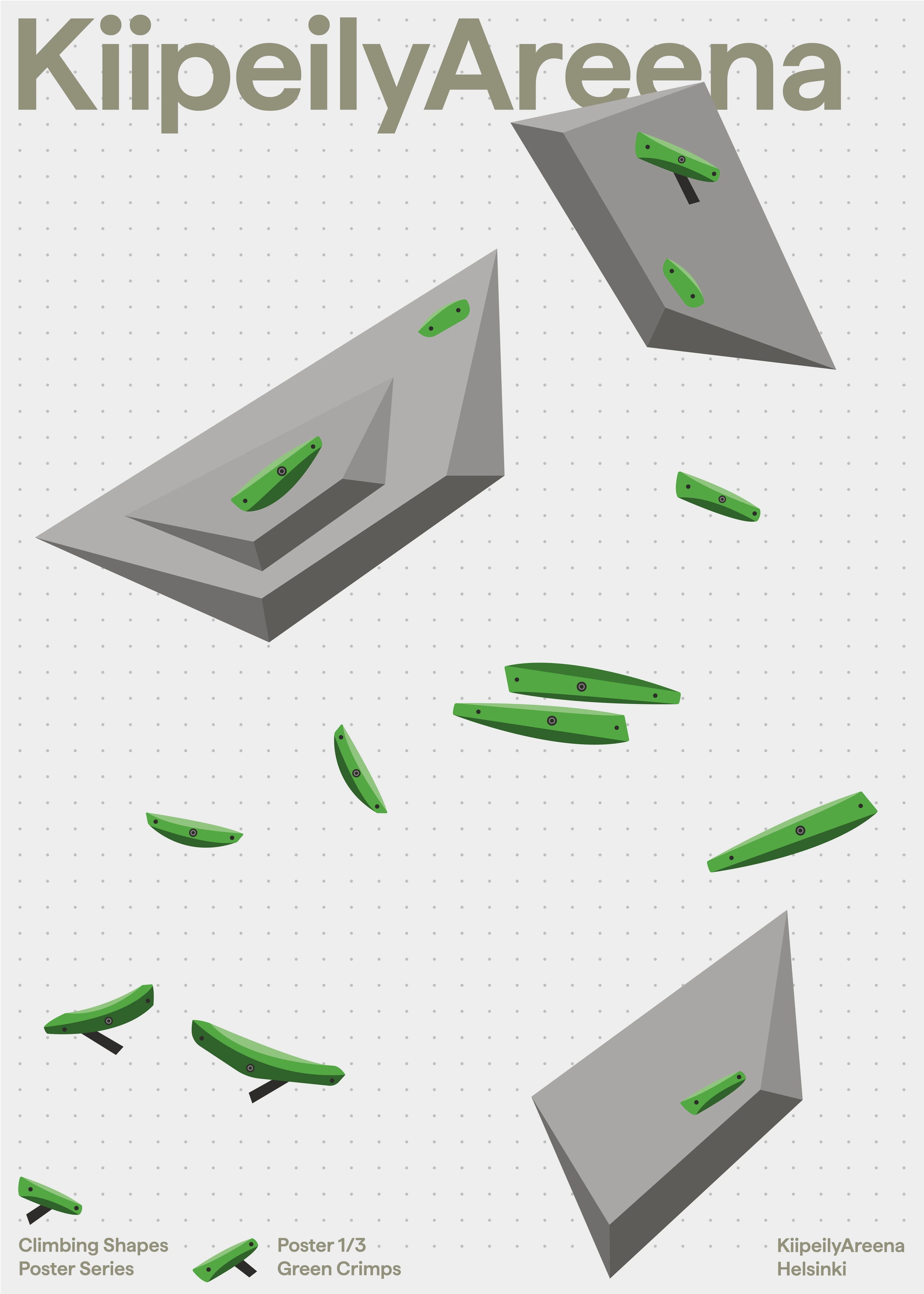 Climbing Shapes illustrated poster, variation 1