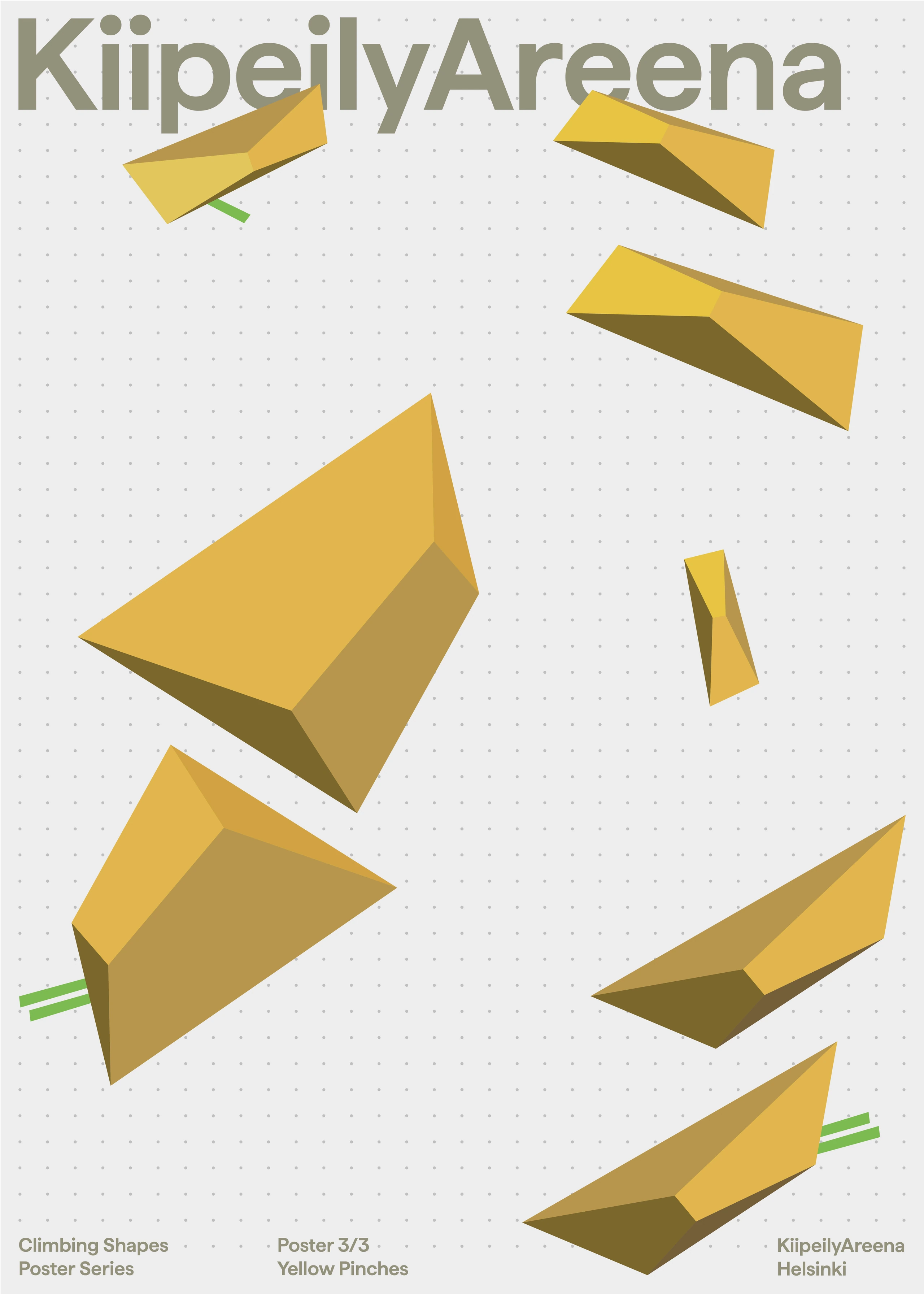 Climbing Shapes illustrated poster, variation 3