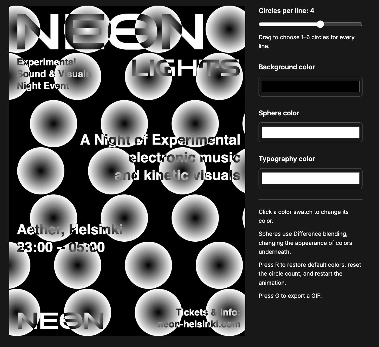 NEON Motion Poster — generator interface 8
