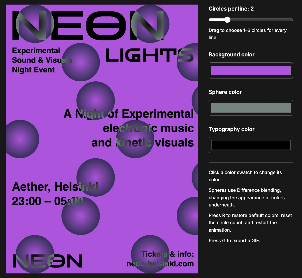 NEON Motion Poster — generator interface 14
